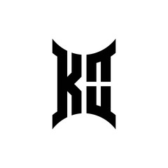 KO monogram logo with curved side