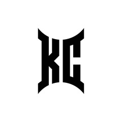 KC monogram logo with curved side