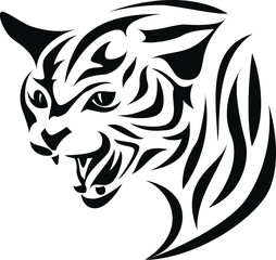 Aggressive Lynx Tribal tattoo design