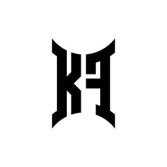 KF monogram logo with curved side