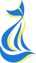 Abstract Beautiful Cat Sitting 