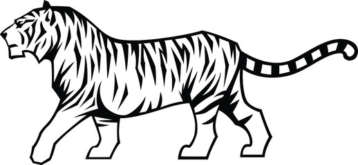 Walking tiger Simple Edgy Sharpen design