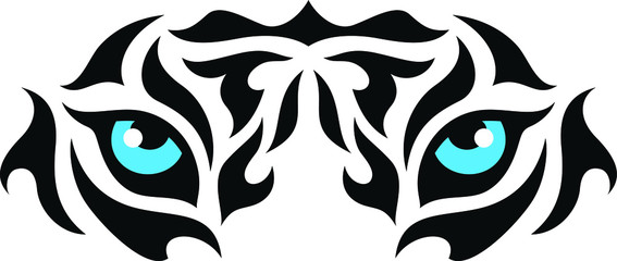 Tribal Tattoo with Tiger Eyes