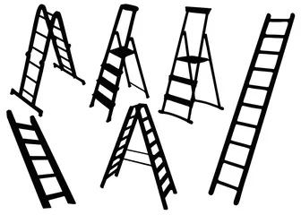 Deurstickers Ladders and ladders in the set. © Наталья Выгузова