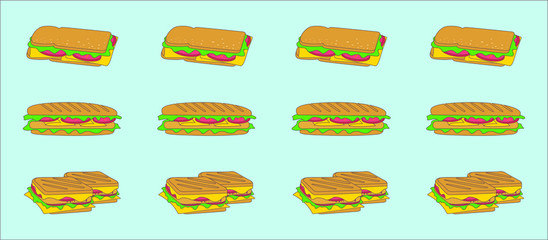 set of hamburger icon design template with various models. vector illustration