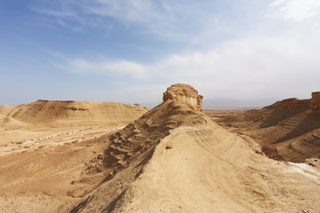 Fototapeta na wymiar The sandstone rock in the desert
