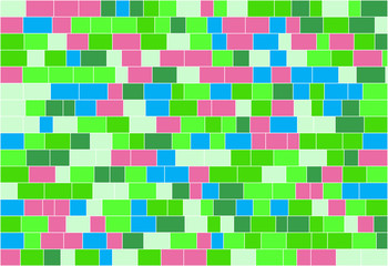 Nested, random sized multicolor rectangles with different sized borders, brick wall-like vector background for web, banner, presentations,wrapping paper etc.