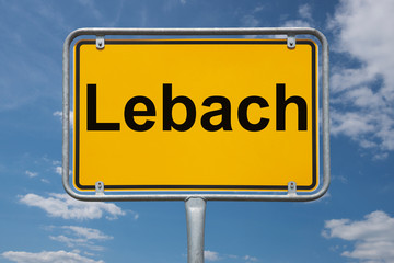 Fototapeta premium Ortstafel Lebach