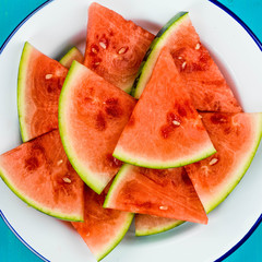 Fresh Sliced Watermelon On A Plate