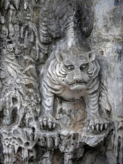 Fototapeta na wymiar Vietnam, Hanoi, Van Mieu Temple, dedicated to Confusius, build in 1070, tiger Sculpture