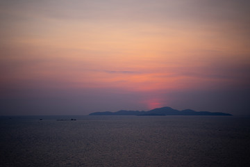 Evening atmosphere after sunset by the sea