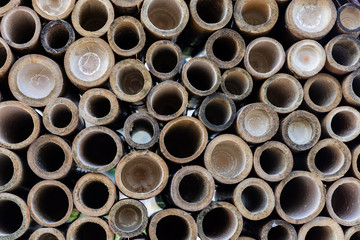 Bamboo pipe background wall