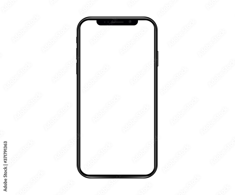 Poster Smartphone frameless with a blank empty touch screen. Mobile phone design – stock vector
