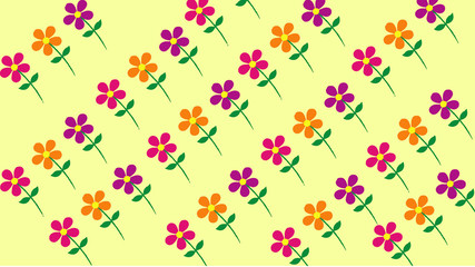 Seamless pattern with Colorful Flowers. Design for wallpaper, gift paper, pattern fills, web page background, autumn greeting cards.