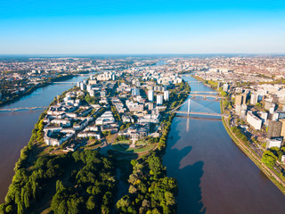 Nantes aerial panoramic view, France