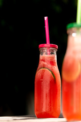 Refreshing watermelon smoothie. Illuminated with natural light