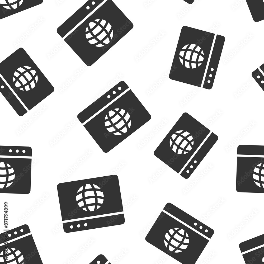 Wall mural website domain icon in flat style. global internet address vector illustration on white isolated bac
