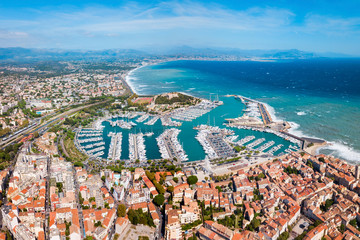 Antibes aerial panoramic view, France