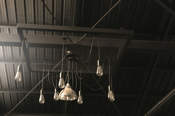 Light bulbs at the coffee shop.