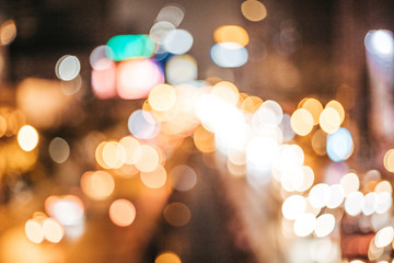 Beautiful colorful light car traffic on street in the city for background, blur concept.