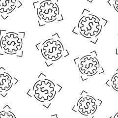 Fototapeta premium Money revenue icon in flat style. Dollar coin vector illustration on white isolated background. Finance structure seamless pattern business concept.