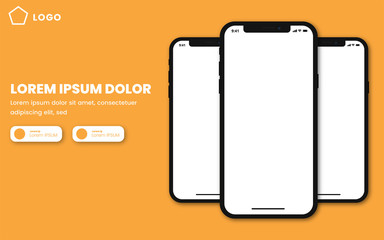 Page banner advertising for downloading the app for mobile phones, smartphones. download buttons template. Introducing app for download template.