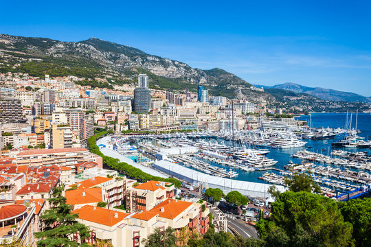 Monte Carlo aerial view, Monaco
