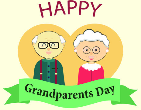 vector for grandparents smiling broadly can be used for greeting cards on grandparents day, to express love and harmony in the family.