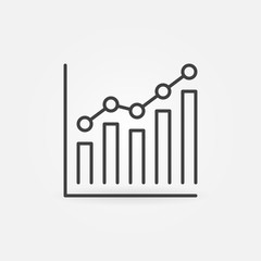Bar Chart with circles vector concept icon or sign in outline style