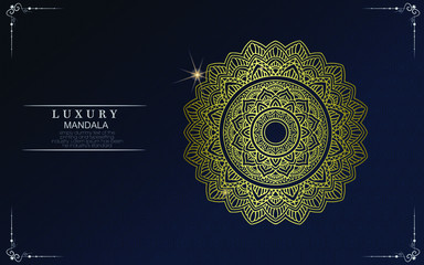 Luxury gold mandala ornate background for wedding invitation, book cover