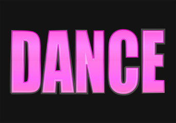 Cartel de neón rosa con la palabra bailar.