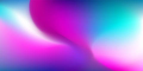 Abstract Blurred teal pink purple background. Beautiful Soft waves light gradient backdrop with place for text. Vector illustration for your graphic design, banner, poster or wallpapers, themes