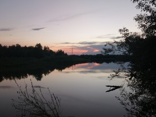 sunset on the river