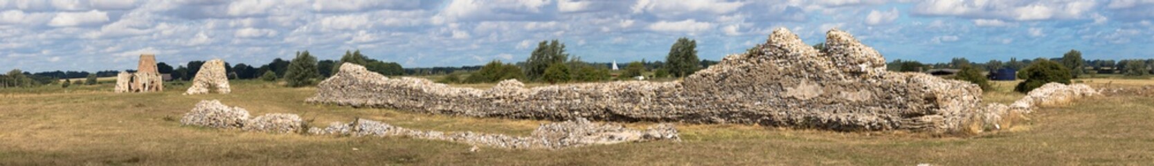 Panoramic view of Benet's Abbey, The Broads, Norfolk, UK