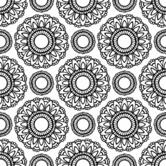seamless pattern, abstraction in monochrome colors, mandala, ornament for wallpaper and fabric, wrapping paper, background for different designs