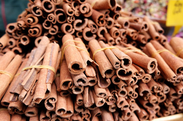 selling fresh cinnamon on the market