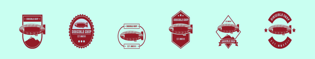 set of airship or dirigible logo icon design template with various models. vector illustration © eny