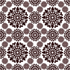 seamless pattern, abstraction in monochrome colors, mandala, ornament for wallpaper and fabric, wrapping paper, background for different designs