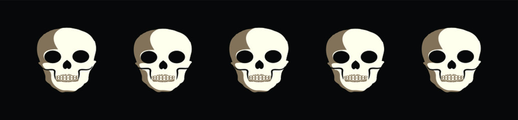 set of skull icon design template with various models. vector illustration
