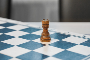chessman rook on a chessboard