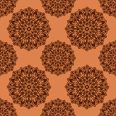 seamless pattern, abstraction in monochrome colors, mandala, ornament for wallpaper and fabric, wrapping paper, background for different designs