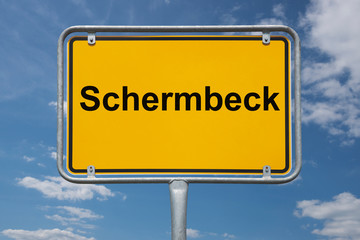 Fototapeta premium Ortstafel Schermbeck