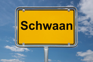 Fototapeta premium Ortstafel Schwaan