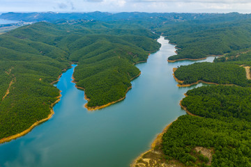 Fototapeta na wymiar The Stunning Lakes of Albania. Aerial view.