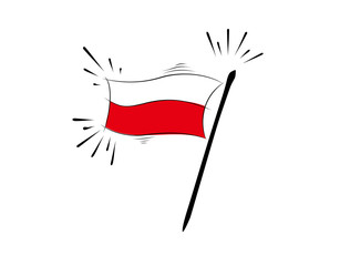 Poland Flag on white background in vector illustration