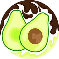 Vector Design of an Avocado Logo in Brown and Green