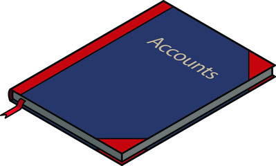 A hard cover bound accounts / ledger book.