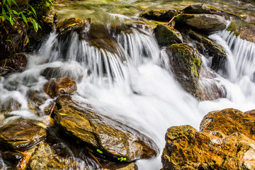 Fototapeta premium Close-up of the waterfall, natural background