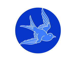 Flying swallow line logo image