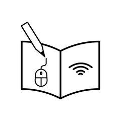 Online learning line icon. Design template vector